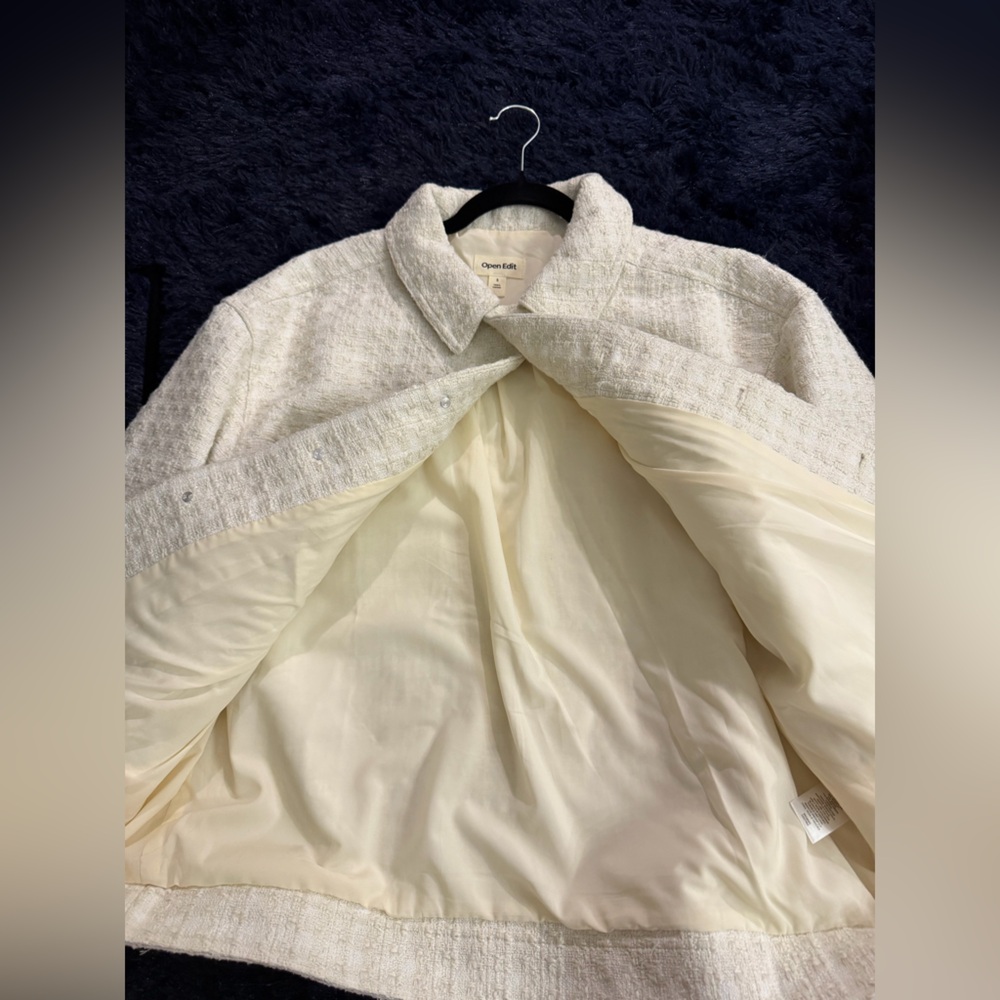 Open Edit Cream Textured Jacket - Picture 3 of 6